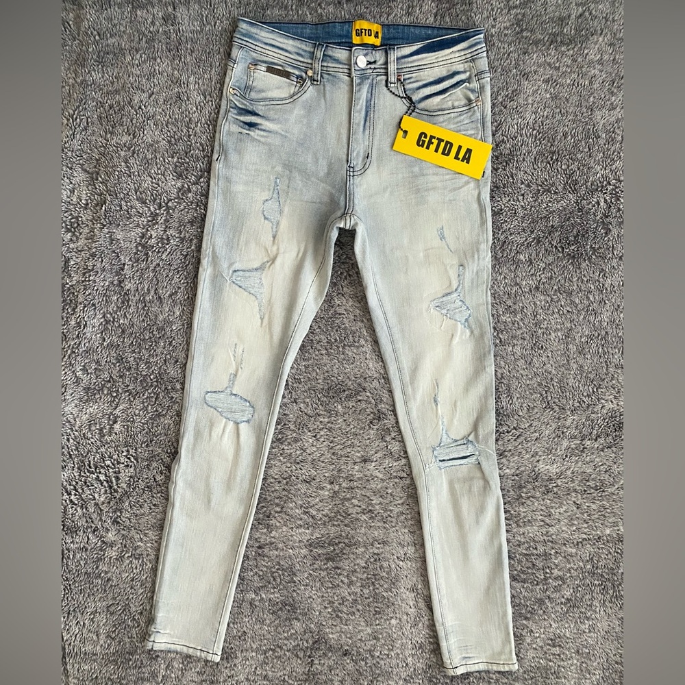 Men’s Distressed Jeans, GFTD LA, NWT